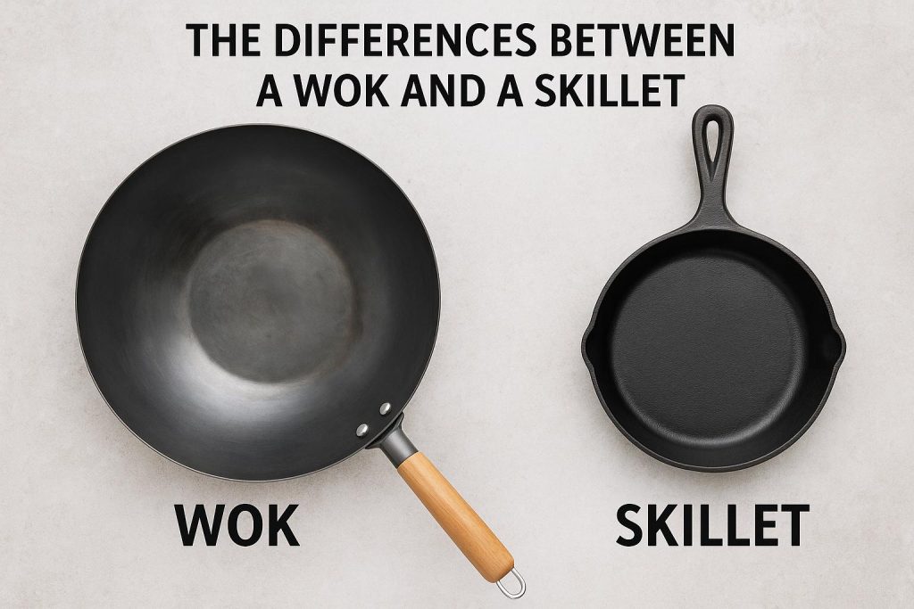 The Differences Between a Wok and a Skillet